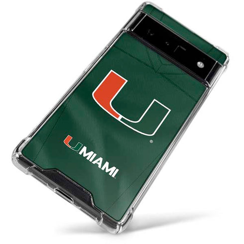University of Miami Green Jersey Google Pixel 6 Clear Case
